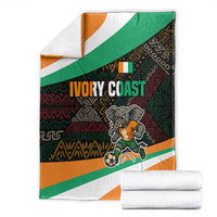 Ivory Coast Blanket with Soccer Elephant and Tribal Pattern Design - Wonder Print Shop