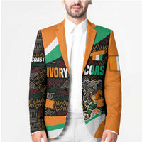 Ivory Coast Blazer with Soccer Elephant and Tribal Pattern Design - Wonder Print Shop
