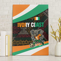 Ivory Coast Canvas Wall Art with Soccer Elephant and Tribal Pattern Design - Wonder Print Shop