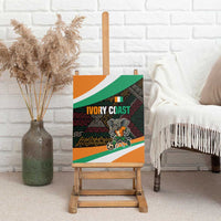 Ivory Coast Canvas Wall Art with Soccer Elephant and Tribal Pattern Design - Wonder Print Shop
