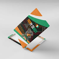 Ivory Coast Canvas Wall Art with Soccer Elephant and Tribal Pattern Design - Wonder Print Shop