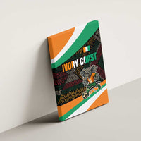 Ivory Coast Canvas Wall Art with Soccer Elephant and Tribal Pattern Design - Wonder Print Shop