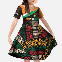 Ivory Coast Family Matching Off The Shoulder Long Sleeve Dress and Hawaiian Shirt with Soccer Elephant and Tribal Pattern Design - Wonder Print Shop