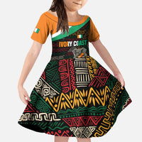 Ivory Coast Family Matching Off Shoulder Maxi Dress and Hawaiian Shirt with Soccer Elephant and Tribal Pattern Design - Wonder Print Shop