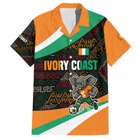 Ivory Coast Family Matching Off Shoulder Short Dress and Hawaiian Shirt with Soccer Elephant and Tribal Pattern Design - Wonder Print Shop