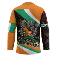 Ivory Coast Hockey Jersey with Soccer Elephant and Tribal Pattern Design - Wonder Print Shop