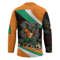 Ivory Coast Hockey Jersey with Soccer Elephant and Tribal Pattern Design - Wonder Print Shop