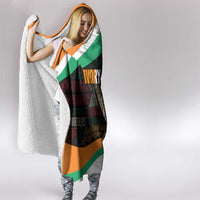 Ivory Coast Hooded Blanket with Soccer Elephant and Tribal Pattern Design - Wonder Print Shop