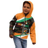 Ivory Coast Kid Hoodie with Soccer Elephant and Tribal Pattern Design - Wonder Print Shop