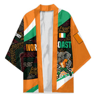 Ivory Coast Kimono with Soccer Elephant and Tribal Pattern Design - Wonder Print Shop