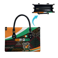 Ivory Coast Leather Bag with Soccer Elephant and Tribal Pattern Design - Wonder Print Shop