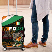 Ivory Coast Luggage Cover with Soccer Elephant and Tribal Pattern Design - Wonder Print Shop