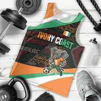 Ivory Coast Men Tank Top with Soccer Elephant and Tribal Pattern Design - Wonder Print Shop