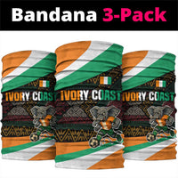Ivory Coast Neck Gaiter with Soccer Elephant and Tribal Pattern Design TS04