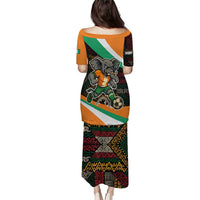 Ivory Coast Puletasi with Soccer Elephant and Tribal Pattern Design - Wonder Print Shop
