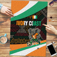 Ivory Coast Puzzle with Soccer Elephant and Tribal Pattern Design - Wonder Print Shop