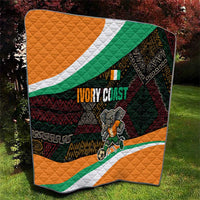 Ivory Coast Quilt with Soccer Elephant and Tribal Pattern Design - Wonder Print Shop