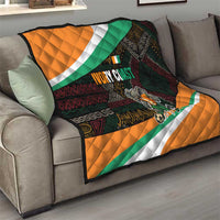 Ivory Coast Quilt with Soccer Elephant and Tribal Pattern Design - Wonder Print Shop