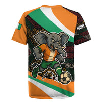 Ivory Coast Rugby Jersey with Soccer Elephant and Tribal Pattern Design - Wonder Print Shop