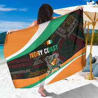Ivory Coast Sarong with Soccer Elephant and Tribal Pattern Design - Wonder Print Shop