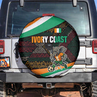 Ivory Coast Spare Tire Cover with Soccer Elephant and Tribal Pattern Design - Wonder Print Shop