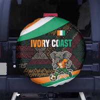 Ivory Coast Spare Tire Cover with Soccer Elephant and Tribal Pattern Design - Wonder Print Shop