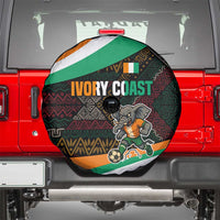 Ivory Coast Spare Tire Cover with Soccer Elephant and Tribal Pattern Design - Wonder Print Shop
