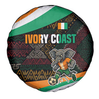 Ivory Coast Spare Tire Cover with Soccer Elephant and Tribal Pattern Design - Wonder Print Shop