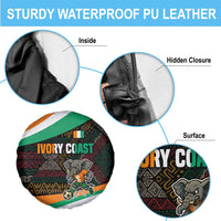 Ivory Coast Spare Tire Cover with Soccer Elephant and Tribal Pattern Design - Wonder Print Shop