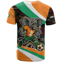 Ivory Coast T Shirt with Soccer Elephant and Tribal Pattern Design - Wonder Print Shop