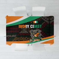 Ivory Coast Tablecloth with Soccer Elephant and Tribal Pattern Design - Wonder Print Shop