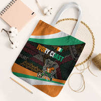 Ivory Coast Tote Bag with Soccer Elephant and Tribal Pattern Design - Wonder Print Shop