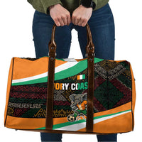 Ivory Coast Travel Bag with Soccer Elephant and Tribal Pattern Design - Wonder Print Shop