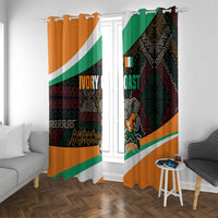 Ivory Coast Window Curtain with Soccer Elephant and Tribal Pattern Design - Wonder Print Shop