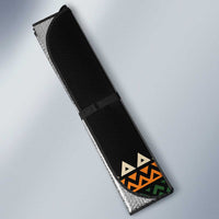 Ivory Coast Auto Sun Shade with Ethnic Geometric Pattern and National Motto Design - Wonder Print Shop