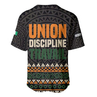 Ivory Coast Baseball Jersey with Ethnic Geometric Pattern and National Motto Design - Wonder Print Shop