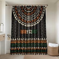 Ivory Coast Bathroom Set with Ethnic Geometric Pattern and National Motto Design - Wonder Print Shop