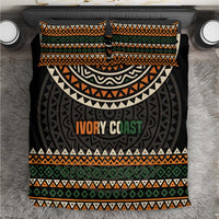 Ivory Coast Bedding Set with Ethnic Geometric Pattern and National Motto Design - Wonder Print Shop