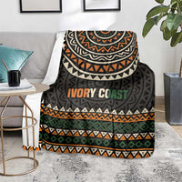 Ivory Coast Blanket with Ethnic Geometric Pattern and National Motto Design - Wonder Print Shop