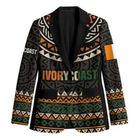 Ivory Coast Blazer with Ethnic Geometric Pattern and National Motto Design - Wonder Print Shop