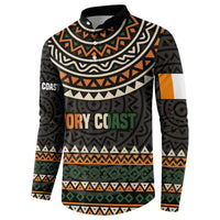 Ivory Coast Button Sweatshirt with Ethnic Geometric Pattern and National Motto Design - Wonder Print Shop