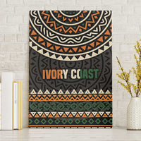 Ivory Coast Canvas Wall Art with Ethnic Geometric Pattern and National Motto Design - Wonder Print Shop