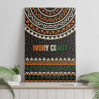 Ivory Coast Canvas Wall Art with Ethnic Geometric Pattern and National Motto Design - Wonder Print Shop