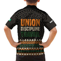 Ivory Coast Family Matching Long Sleeve Bodycon Dress and Hawaiian Shirt with Ethnic Geometric Pattern and National Motto Design - Wonder Print Shop