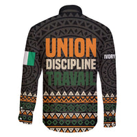 Ivory Coast Family Matching Long Sleeve Bodycon Dress and Hawaiian Shirt with Ethnic Geometric Pattern and National Motto Design - Wonder Print Shop