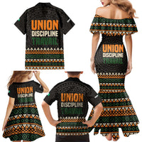 Ivory Coast Family Matching Mermaid Dress and Hawaiian Shirt with Ethnic Geometric Pattern and National Motto Design - Wonder Print Shop