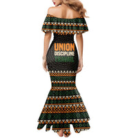 Ivory Coast Family Matching Mermaid Dress and Hawaiian Shirt with Ethnic Geometric Pattern and National Motto Design - Wonder Print Shop