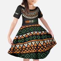 Ivory Coast Family Matching Puletasi and Hawaiian Shirt with Ethnic Geometric Pattern and National Motto Design - Wonder Print Shop