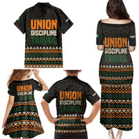 Ivory Coast Family Matching Puletasi and Hawaiian Shirt with Ethnic Geometric Pattern and National Motto Design - Wonder Print Shop