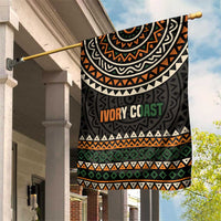 Ivory Coast Garden Flag with Ethnic Geometric Pattern and National Motto Design - Wonder Print Shop